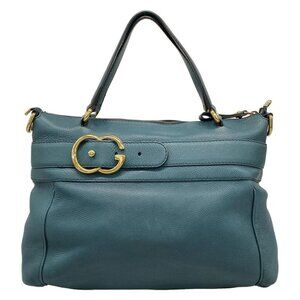 Gucci Handbag Blue Green Leather